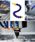 Heavy Duty Flexible Coolant Hose For Machine Shops with swivel ends, 60cm, flexible tubing for lathes, mills, and drill presses.