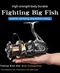 Person holding Surf Spinning Fishing Reel 8000 12000 With 20Kg Drag Power Backlash Free Bearings All Metal Frame Zinc Alloy Gear