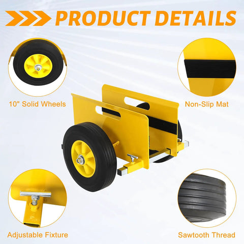 Heavy Duty Door Cart With 800 Lbs Load Capacity And 10 Inch Wheels For Drywall Sheets Adjustable Clamp Panel Cart