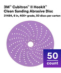 Cubitron II Hookit Clean Ceramic Sanding Disc 6 Inch 400 Plus Grit Long Lasting Pro Grade Sanding For E Coat And Primer Multi Hole Pattern 50 Discs Per Carton