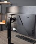 Durable Heavy Duty Freestanding Monitor Mount Desk Stand Rock Solid Height Adjustable Arm For 17 To 32 Inch Screens back view with VESA mount