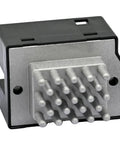 Direct Bolt On Blower Motor Resistor For Hyundai Santa Fe Santa Fe Sport 2014 To 2019 showing silver and black design, connector pins visible.