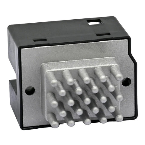 Direct Bolt On Blower Motor Resistor For Hyundai Santa Fe Santa Fe Sport 2014 To 2019 showing silver and black design, connector pins visible.