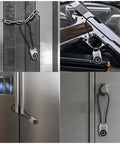 Fingerprint Cable Lock 6 Inch Long With Bluetooth App Unlock No Key Needed Biometric Keyless Padlock For outdoor gates, fences, fridges, and doors.