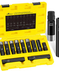 All In One 11 Piece Lug Nut Key Set With 5 6 7 10 12 Spline And Hex Sockets Universal Wheel Lock Remover Kit open case view