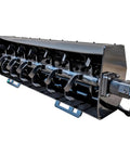 Front view of 70 Inch Hydraulic Rotary Tiller Attachment For Skid Steer Loaders Heavy Duty Soil Cultivator With 6 Inch Tilling Depth