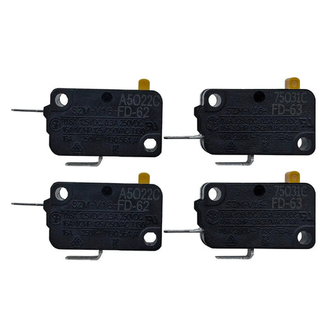 Direct Replacement Microwave Oven Door Interlock Switch For V16 FD 62 And V16 FD 63, 16A 250VAC, 2 NO And 2 NC Contacts