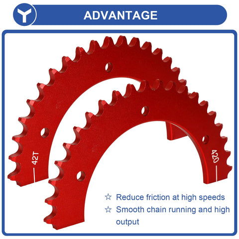 Go Kart Split Sprocket 42 Tooth For 420 Chain Rear Sprocket Aluminum Mini Bike Gear Upgrade For Predator 301cc 420cc 212cc 196cc 79cc 97cc 100cc Engines Easy Install No Axle Removal
