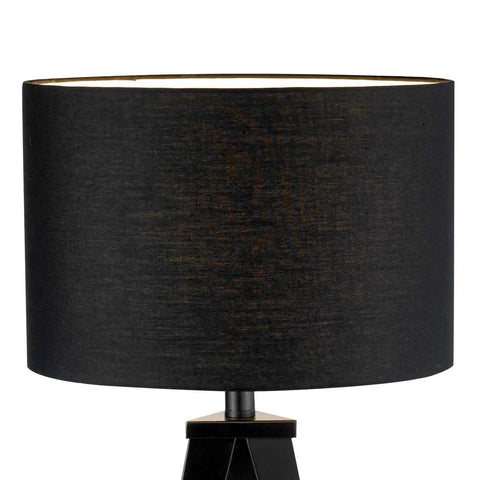 Warm Rustic Wood Tripod Table Lamp With Off White Textured Shade Hidden Cord And Three Way Rotary Switch For Cozy Living Room