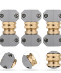 Top Notch 3 Piece Garden Hose Repair Kit With Rustproof Aluminum Alloy Connectors Stops Leaks Dead And Fits Camper Boat Lawn Sprinkler Nozzle Plus Watering Gear For Serious Gardening Hustle, 3-piece gray and brass hose couplers