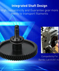 Upgrade Hardened Steel Extruder Gear Assembly with integrated shaft design for A1 Mini 3D Printer, compatible with Bambu Lab models