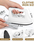 Compact Mini Iron For Clothes, Portable Travel Steam Press Machine For T Shirts And Crafts with power cord and temperature dial.