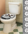 Round Toilet Seat Resin for Farmhouse Bathroom, cow design, fits standard toilets, easy to install, quiet closing feature.