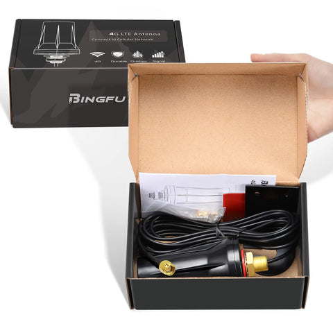 Box containing Outdoor 4G LTE Antenna With Wall Mount Waterproof SMA Male Connector Omnidirectional 5dBi Gain
