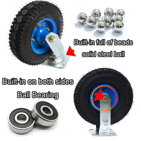 Beefy Heavy Duty Caster Wheels For Carts, Workbenches And Trolleys with rubber tread and ball bearings