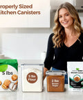Flour And Sugar Storage Containers Set Of 3 Large Airtight Plastic Canisters With Lids 5.5 Qt Flour Jar And 2.6 Qt Sugar Jars