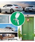 Slick Handheld Airbrush Kit Featuring Heavy Duty Pneumatic Spray Gun With Adjustable Nozzle For Smooth Car Painting Furniture Prep And Clear Coat Finish On Any Project displayed with various projects including cars, furniture, and a boat.