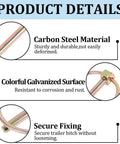 100 Piece Lynch Pin Assortment Kit 3/16 Inch With Ring Heavy Duty Lynch Pins details on carbon steel material and surface