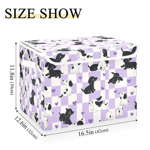 Heavy Duty Foldable Storage Bin With Secure Flip Top Lid And Sturdy Handles For Bedroom Organization Closet Decluttering size 16.5x12.6x11.8in