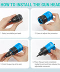 How to install the Badass Rivet Nut Drill Adapter For Standard Electric Drills, featuring hands demonstrating each step.