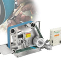 Rugged 750W Bench Belt Sander With Brushless Motor Variable Speed Control Up To 5000 Rpm For Knuckle Busting Grinding And Smooth As Glass Polishing Shop Projects, showcasing the variable speed control unit and sanding belt.