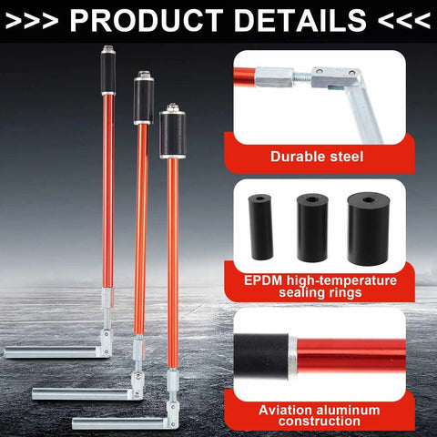 Water Stopper Pipe Plug Tool Kit For One Half Inch Three Quarter Inch And One Inch Pipes With Replacement Gaskets And Nuts For Fast Copper And PVC Water Line Repairs 65 Psi High Pressure Leak Stop System No Drainage showing product components and materials.
