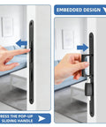 Privacy Pocket Door Lock Hardware For Wood Doors, Invisible Sliding Door Lock With Keys, Recessed Handle Latch embedded in wood door.