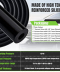 Close-up of Silicone Vacuum Hose Kit For Cars, 6 Size Set Of 5 Ft Each With 1/8, 5/32, 3/16, 1/4, 5/16, 3/8 Inch IDs, 130 PSI Max
