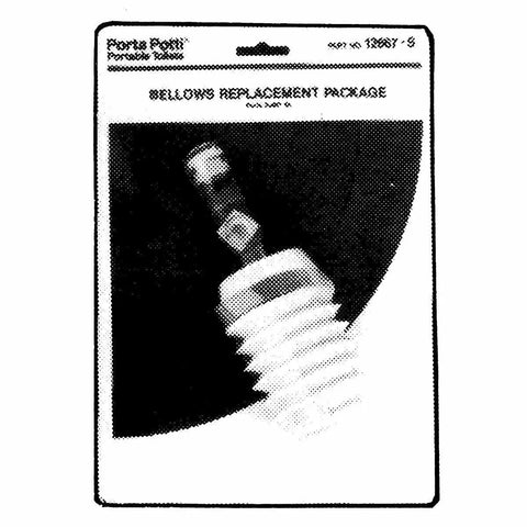 Package of Porta Potti Bellows Kit Replacement White Fits 165, 365, 345, 145, 335 And All Older Models Back To 1979 With Instructions