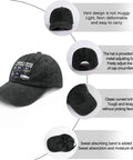 Casual RV Camper Hat For Women With Funny Things I Do In My Spare Time, black with adjustable strap, soft washed distressed look.