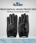 Kevlar Lined Goatskin Duty Gloves For Heavy Duty Work, Puncture Resistant Hand Protection, Industrial Grade Leather Gloves For Sharp Objects, Large Size, Tough As Nails Workwear For Construction And Manufacturing, pair front view
