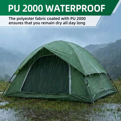 Lightweight Two Person Tent For Camping All Weather All Season With Easy Up Design And Waterproof Shelter in rain