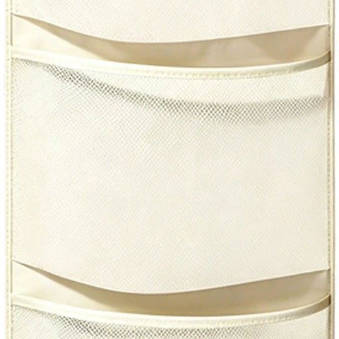Compact Triple Tier Hanging Closet Organizer With Airy Mesh Pockets Ideal For Bras Bottoms And Socks with ventilated fabric pockets.
