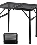 Lightweight Mesh Camping Table With Adjustable Height For Camp Cooking And BBQ Portable Small Folding Metal Outdoor Table For Grill RV And Picnic 2 Ft Black