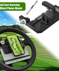 Go To Golf Cart Steering Wheel Phone Mount For Club Car EZGO Yamaha With Scorecard Holder and Custom Ball Marker