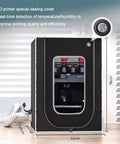Vented Resin 3D Printer Enclosure With Vent Kit And LED Light Protective Tent Cover showing front window and stainless steel frame