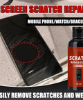 Scratch Remover Cream For Phone Screens And Glasses With Sponge 30g Quick Fix Kit bottle next to scratched phone screen