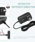 AC Adapter For Yamaha P 225 88 Key Portable Digital Piano Power Supply with plug, cord detail, and 60-degree angle view.