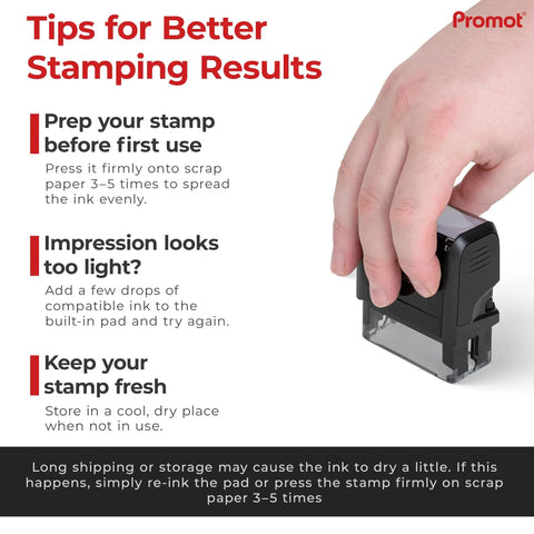 State Specific Self Inking Notary Stamp For All States With Crisp Clear Impressions, hand using notary seal stamp