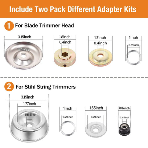 Diagram of 10 Inch Upgrade Steel Weed Eater Trimmer Head With Universal Adapter Kit Rotary Wire Brush Cutter For Stihl Husqvarna