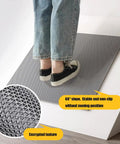 Hella Tough Non Slip Pvc Floor Mat, Cuttable Poolside Runner For Garage And Commercial Spaces, Super Water Draining Vinyl Rug With Killer Grip, Gray 3 By 35 Feet on an incline showing textured grip.