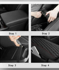 Patchwork Leather Center Console Covers For Cars With Side Storage Pocket And Car Seat Organizer Upgraded Arm Rest Middle Console Protector installation steps.