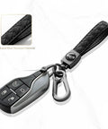Heavy Duty Leather Carabiner Keychain With 360 Degree Rotating Snap Swivel Anti Lost D Ring And Woven Handmade Strap Microfiber Hand Strap Built For Everyday Carry Boss Level Durability For Men And Women Gunmetal Black
