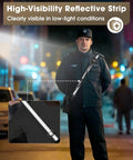 Security guard wearing Rugged Radio Holster Set With Adjustable Wide Reflective Strap Metal Clips And Movable Mic Holder