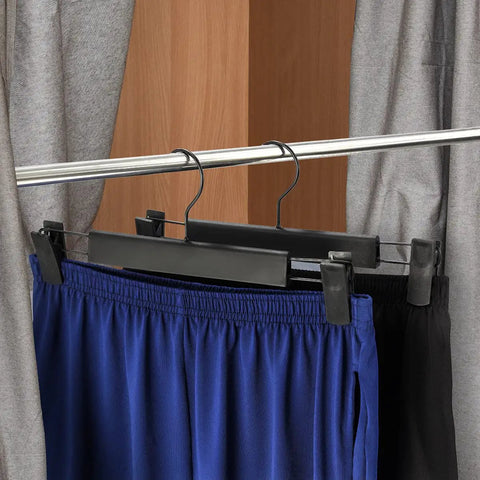 10 Pack Clothes And Pants Hangers With 360 Degree Swivel Hooks, Adjustable Clips, Space-Saving Design For Jeans, Coats, Skirts And Garments