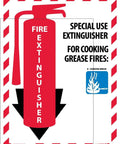 Special Use Fire Extinguisher Safety Sign 9 In By 12 In PS Vinyl With Graphic For Kitchens And Work Areas, Clear Fire Equipment Signage For A Quick Grab-And-Go Fire Safety Boost.