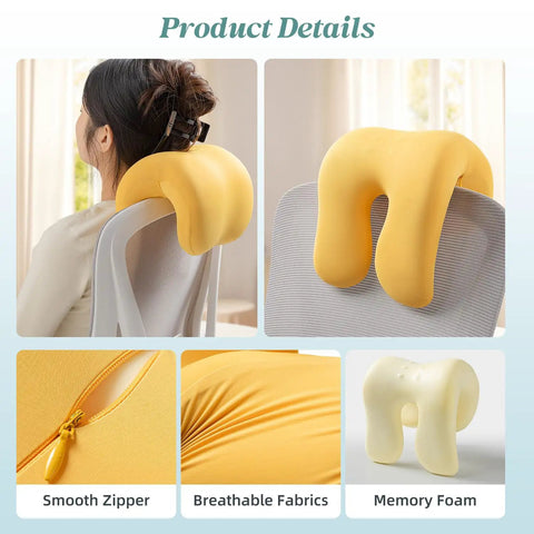 Office Chair Neck Pillow Memory Foam Ergonomic Nap Pillow Headrest Accessory For Desk Home Office And Gaming Chairs with details