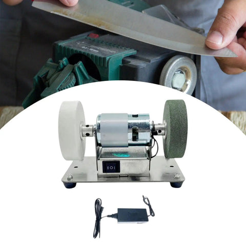 Ziocura Mini Belt Sander, Stainless Steel Bench Grinder With High Power Low Noise Design, compact polishing machine for sharpening tools.