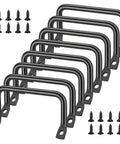 Heavy Duty Matte Black Iron Pulls For Cutting Boards And Serving Trays 8 Pack Cabinet Hardware side mount handles with screws.