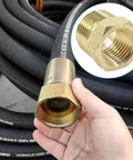 Brass NPT reducer hex bushing, 3/8-in male x 1/4-in female, pipe fitting for hoses